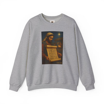Luke 2:11 Nativity Scroll Sweatshirt – For Unto You Is Born This Day – Religious Path Collection