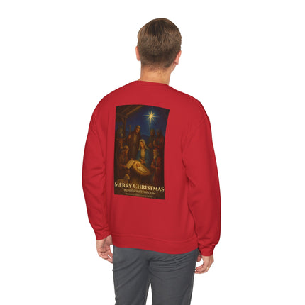 Luke 2:11 Nativity Scroll Sweatshirt – For Unto You Is Born This Day – Religious Path Collection