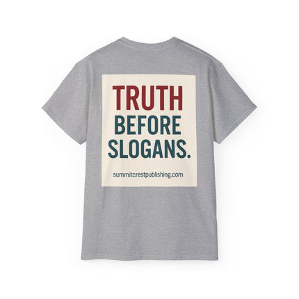 Destroy Hamas First Shirt | Truth Before Slogans – Summit Crest Publishing