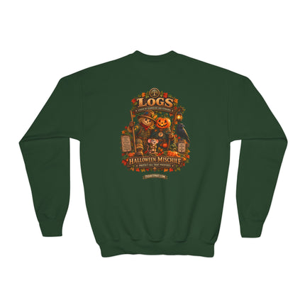 LOGS Halloween Mischief Youth Crewneck Sweatshirt | League of Guardians and Stewards