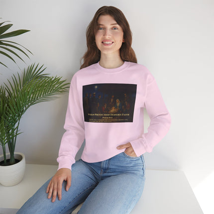 Military Nativity Sweatshirt – When Protection Honors Faith – Psalm 91:11 – Religious Path & Harper Collection