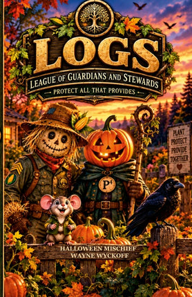 Front cover of LOGS: League of Guardians and Stewards — Halloween Mischief, an illustrated children's book by Wayne Wyckoff